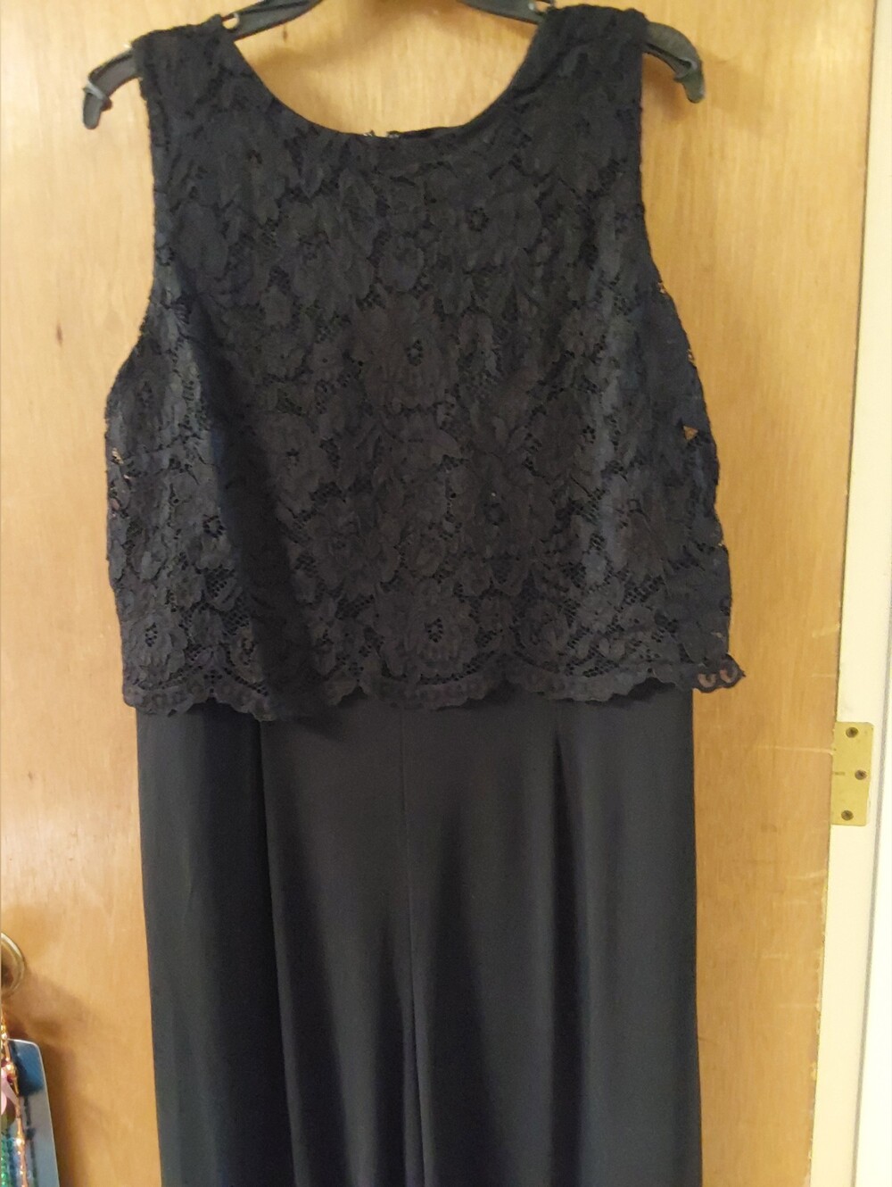 Chaps Black Lace Jumpsuit